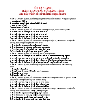 Bài tập ôn tập lần 5 môn Tin học Lớp 7 trong khi nghỉ dịch Covid-19